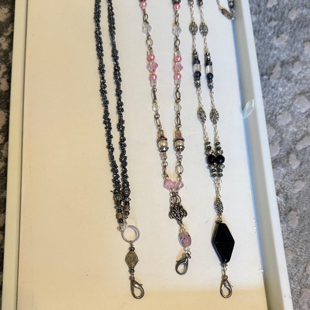 Beaded Lanyard Necklace - Women Jewelry - bundle of 3